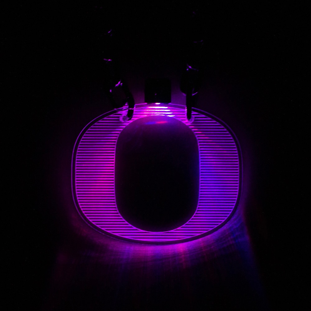 Classic Oregon O, Collegiate Art Design, Green, Necklaces, Gifts, Rechargeable, Light, Chain, 910101